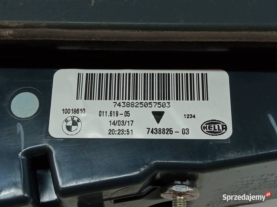 LAMPA TYŁ W KLAPĘ LEWA EUROPA 7438825 Bmw X6 II Rok produkcji 2017 Lampy tylne