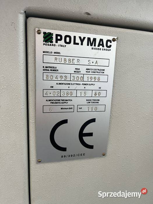 Polymac Rubber Biesse do obróbki krawędzi Tuliszków