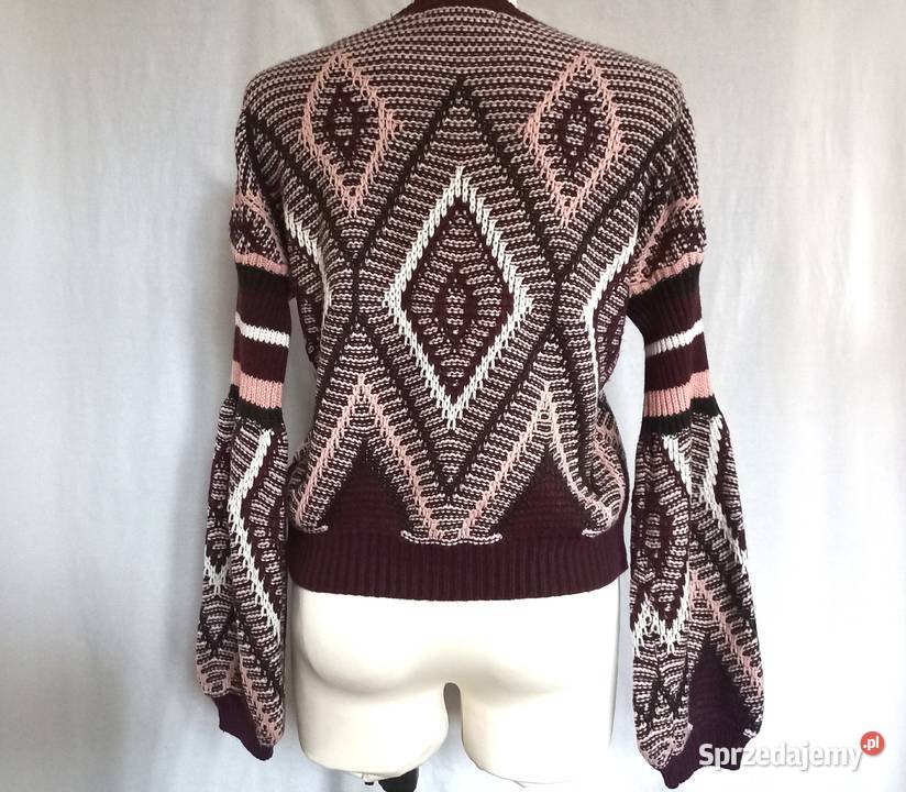 Sweter damski Wzór r 38 bordowy CA ozdobne Białystok