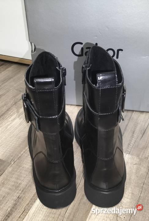 Buty Botki Damskie Gabor Skóra 395 czarny Wałbrzych