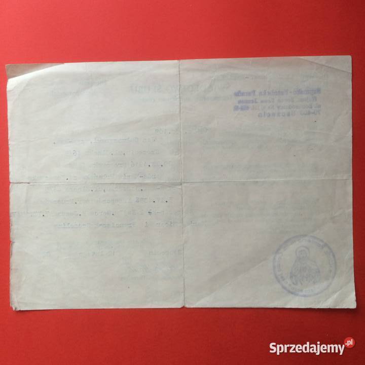 1769 Świadectwo Ślubu Gołuszyński Antykwariat Szczecin