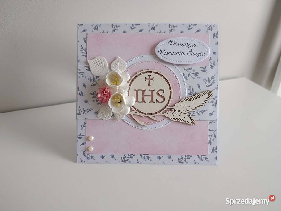 Kartka w pudełku Komunia Święta handmade Łódź sprzedam