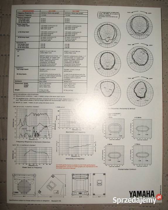 Yamaha Professional Speaker Systems S4115HII Kępice