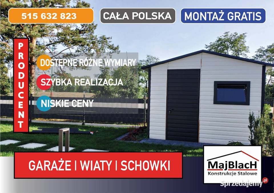 Blaszak Ocynk Garaż Blaszany Ocynkowany 212zł/m2 Sprzedaż Pisz