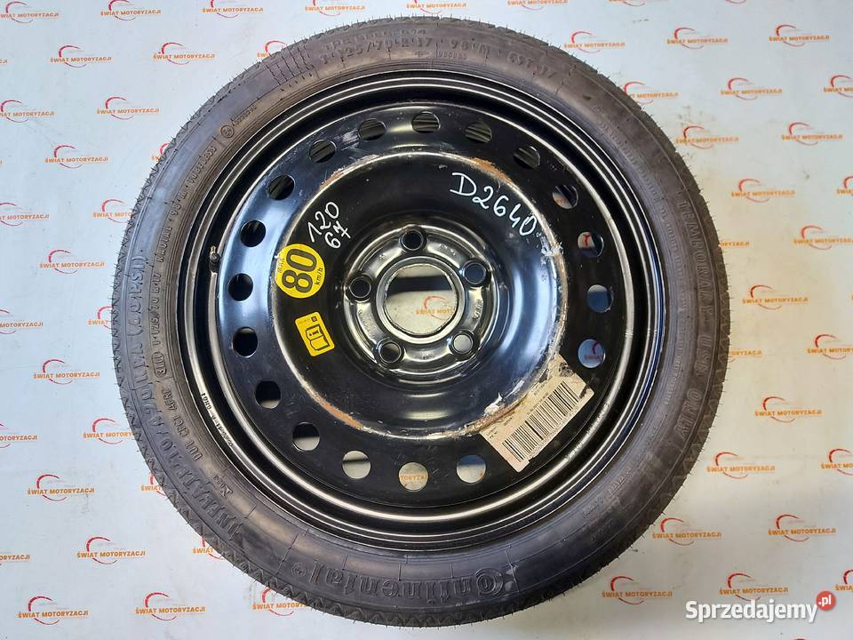 OPEL INSIGNIA A koło dojazdowe 1257017 98M 5x120 Koła Kielce