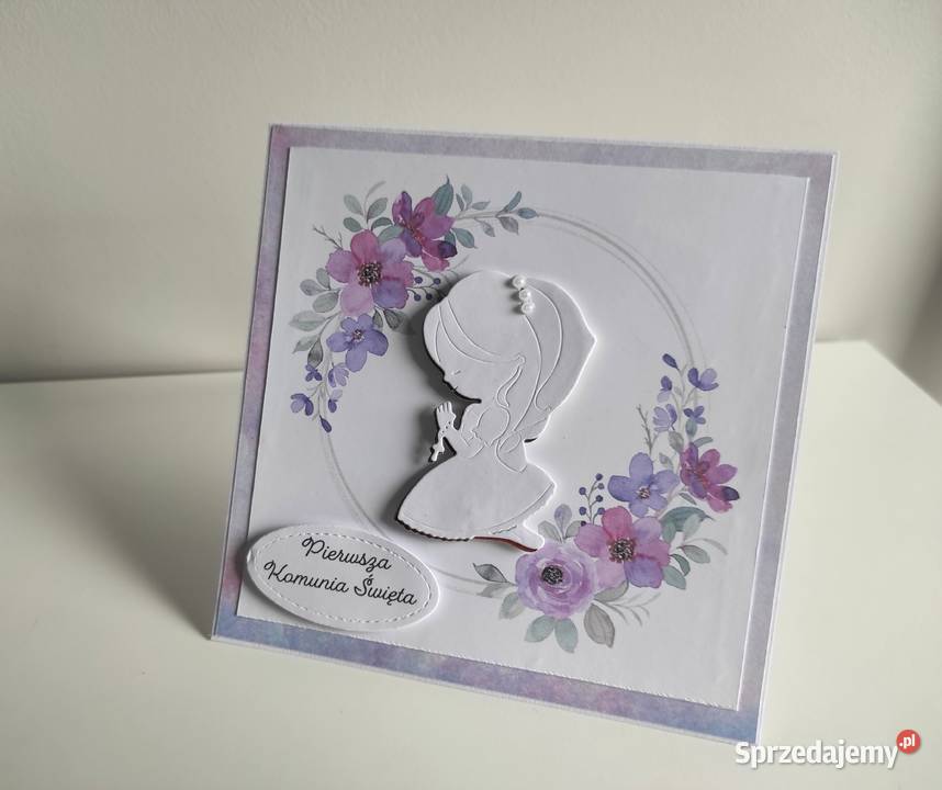 Kartka na Komunię Świętą ręcznie robiona łódzkie Łódź