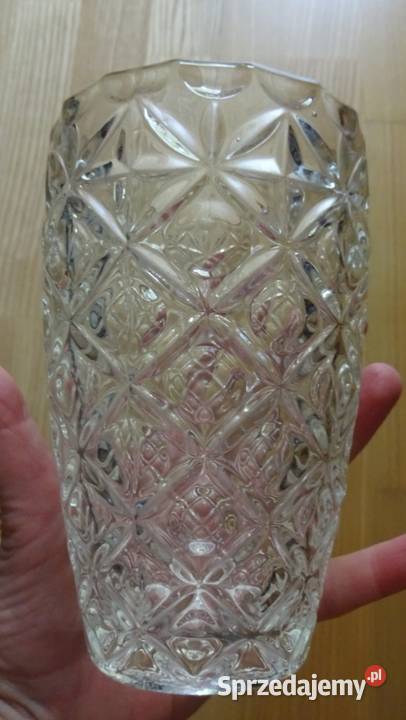 Wazon Grube Szkło Przezroczyste Piękny Szlif