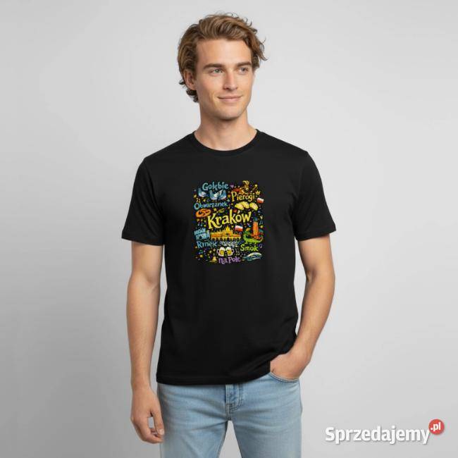 Koszulka męska oddychająca KRAKÓW Kolorowe Rozmiar uniwersalny małopolskie