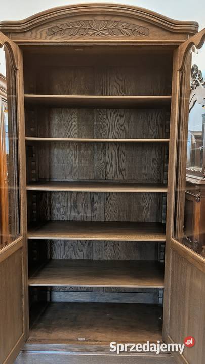 Piękna dębowa bibliotekawitryna secesyjnasklep Antyki, Sztuka, Kolekcje sprzedam