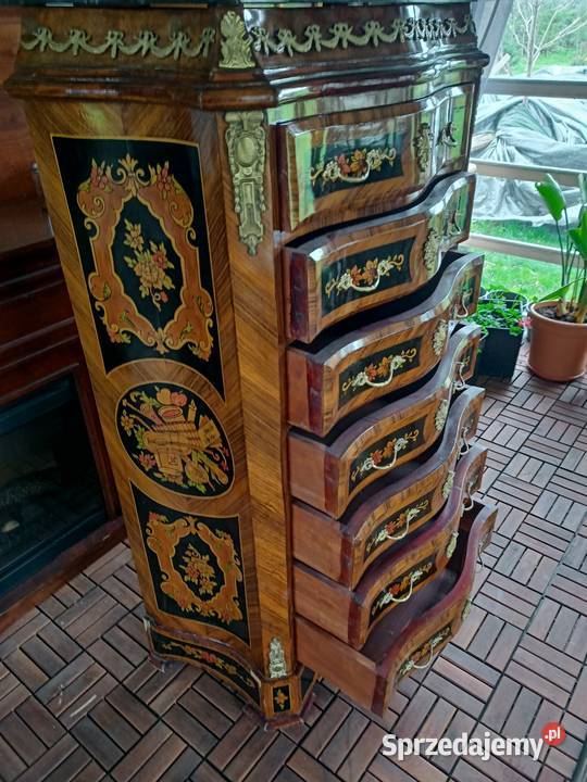 Komoda francuska intarsja zdobiona Warszawa