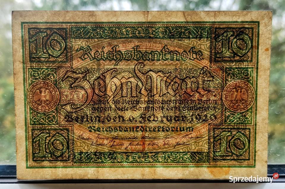 Banknot Niemcy 10 Marek 1920 Poszukiwany Ładny Pruszków