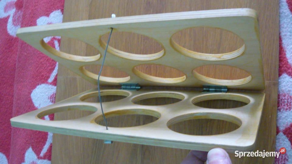 Stojak na wino wina 6 butelelk drewniany Sokółka