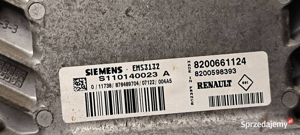 KOMPUTER SILNIKA ECU DACIA LOGAN 8200661124 osobowe Lipno