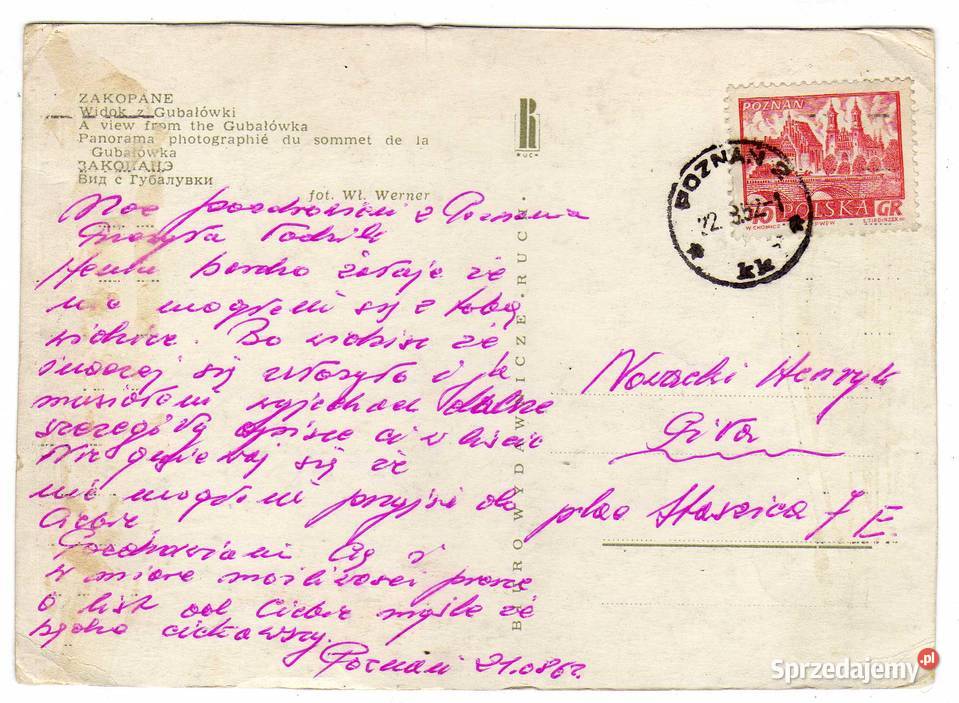 ZAKOPANE WIDOK Z GUBAŁÓWKI POCZTÓWKA Krynki