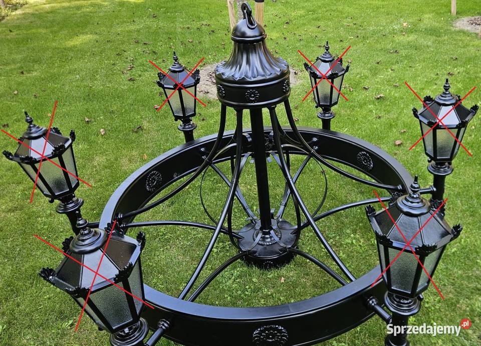 Duży żyrandol pałacowy metalowy czarny