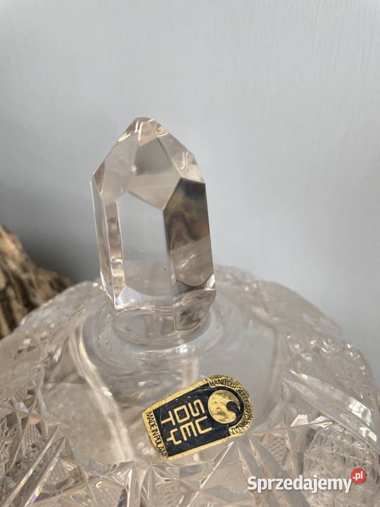 Krysztalowa duza bomboniera mat wiedenski huta Jelenia Góra