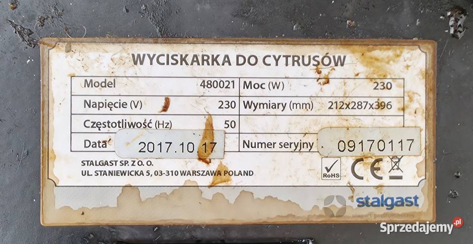 Elektryczna wyciskarka do cytrusów 93259 Warszawa