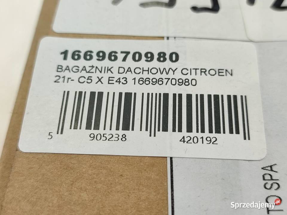 BAGAŻNIK DACHOWY CITROeN C5 X E43 2021 Bagażniki sprzedam