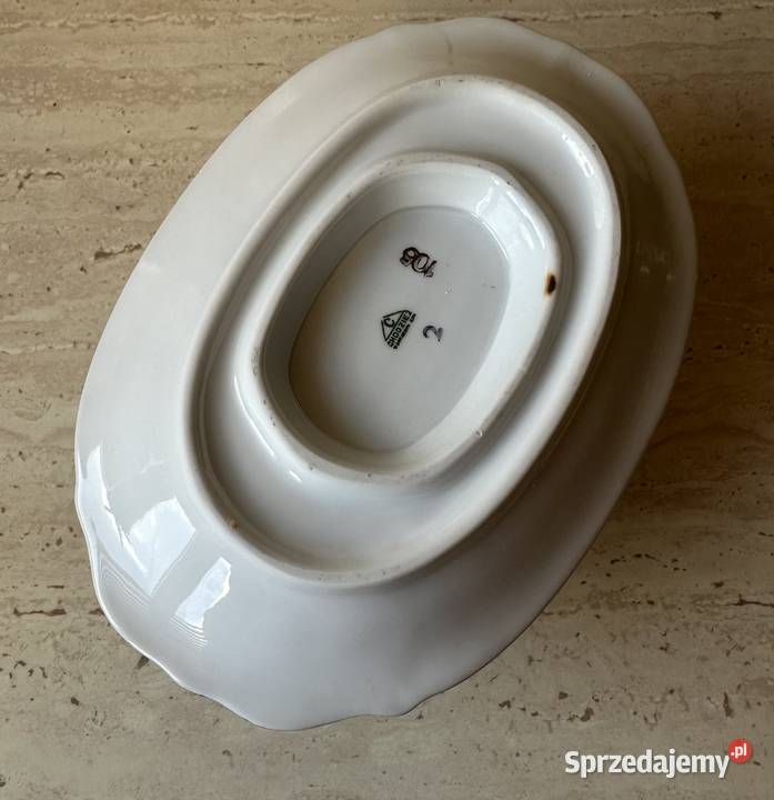 Sosjerka porcelanowa Chodzież z lat PRLu Łódź