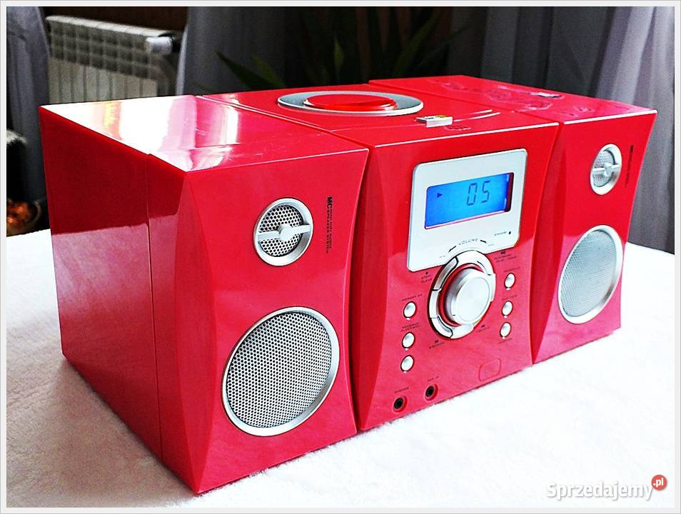 Różowa MINI Wieża CD BigBen Aux Radio Żary