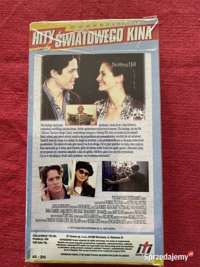 Notting Hillfilm na kasecie VHS lubelskie Lublin