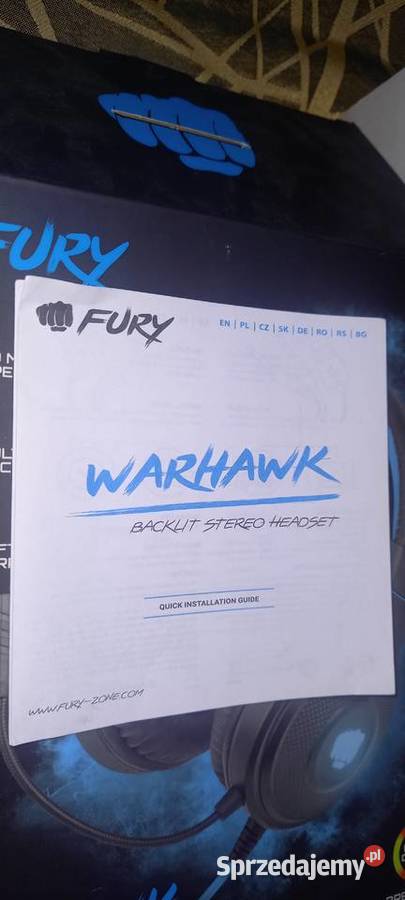 Słuchawki FURY WARHAWK z mikrofonem podświetlane mazowieckie Małkinia Górna