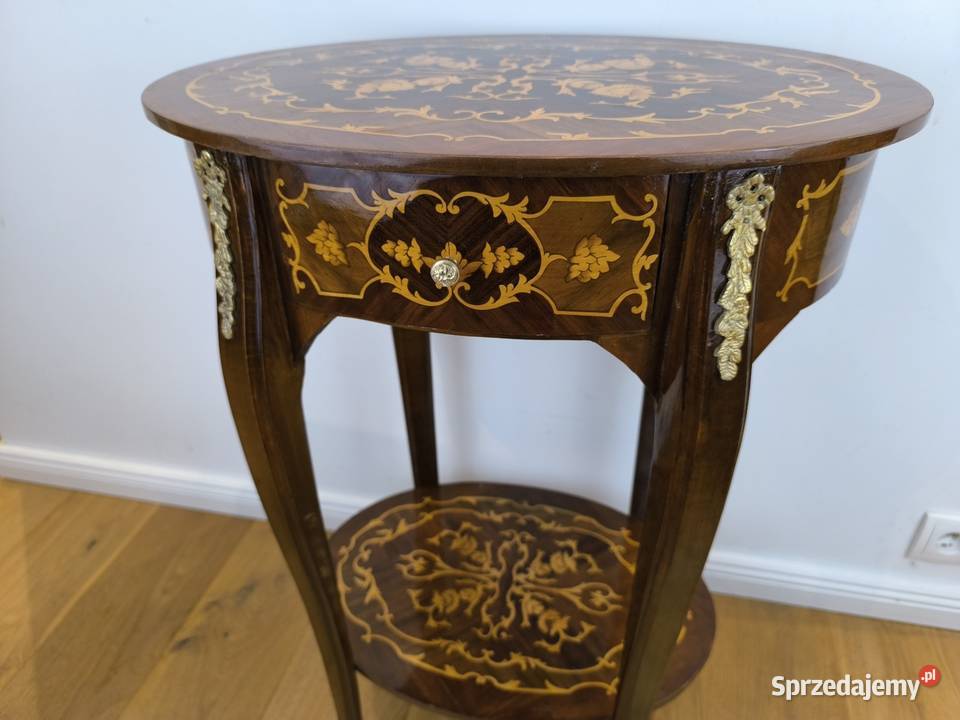 Piękna unikalna konsolka stolik intasjowana