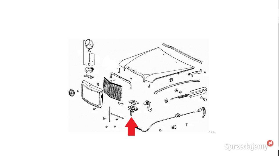 Zamek Blokada Maski Mercedes R107 W108 W109 W113 Skawina