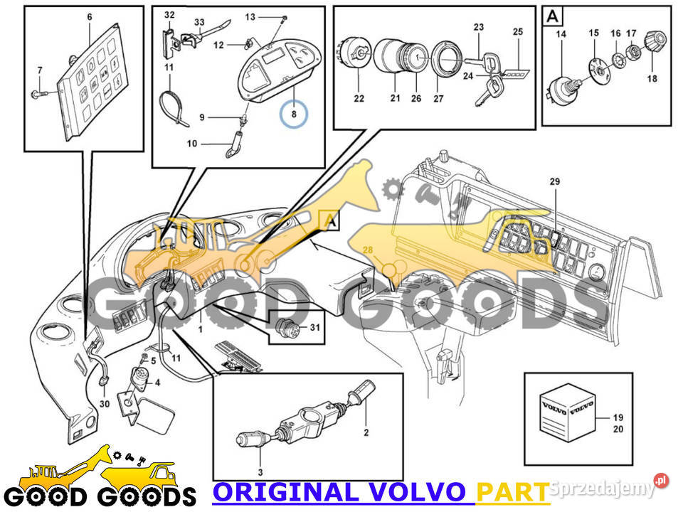 VOLVO ZEGARY ZESTAW WSKAŹNIKÓW 11184402 11443911 Części do maszyn budowlanych Władysławów