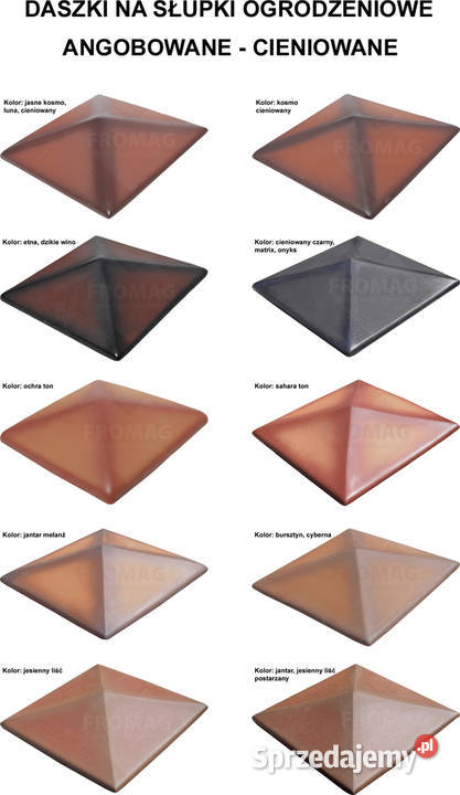 Daszki klinkierowe na słupek 38x38 KLINKIER luna Budownictwo i akcesoria Gdańsk