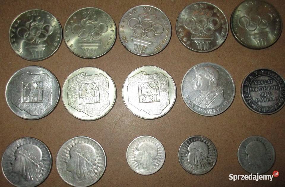 monety srebrne 15 sztuk sprzedam