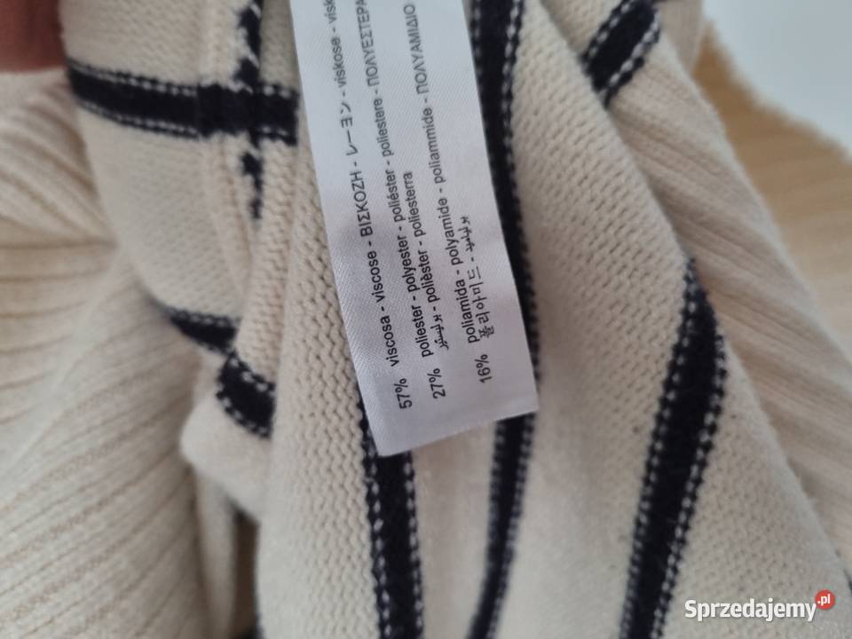 Zara S36 sweter z wiskozy w paski Wkładane przez głowę  Gdynia sprzedam