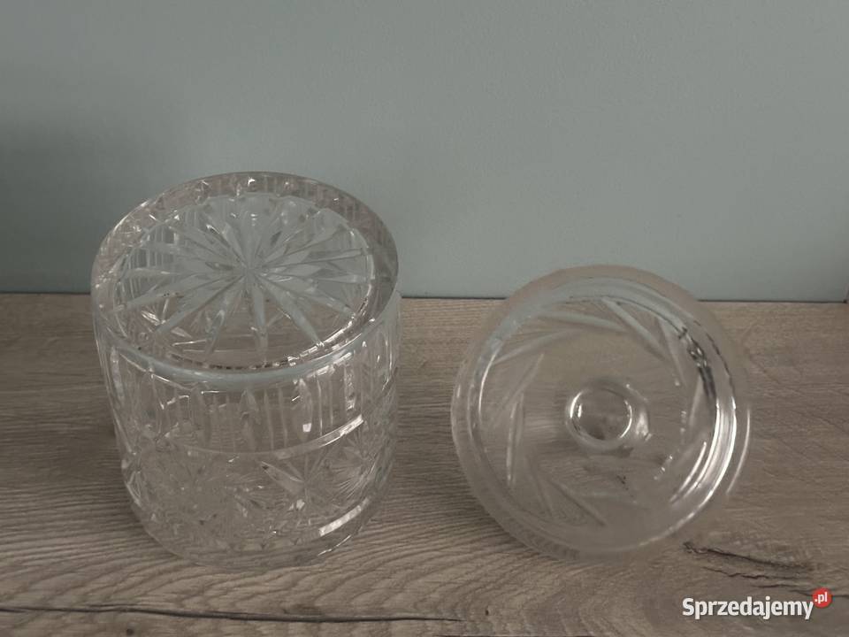 Bombonierka duża kryształ z lat 50tych Antyki