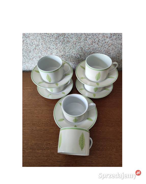 porcelanowe filiżanki talerzyki green zielone Kielce