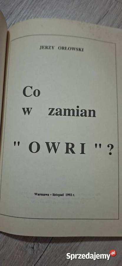 Unikat Poradnik Co w zamian OWRI Jerzy Orłowski Swarzędz