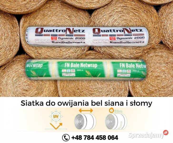 Siatka rolnicza do balotów bel słomy FN BALE i Trawy, słoma Jemielnica sprzedam