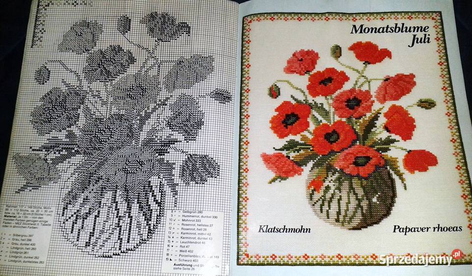 Burda 06 1981 Kreuzstich Blumenbilder Chełm