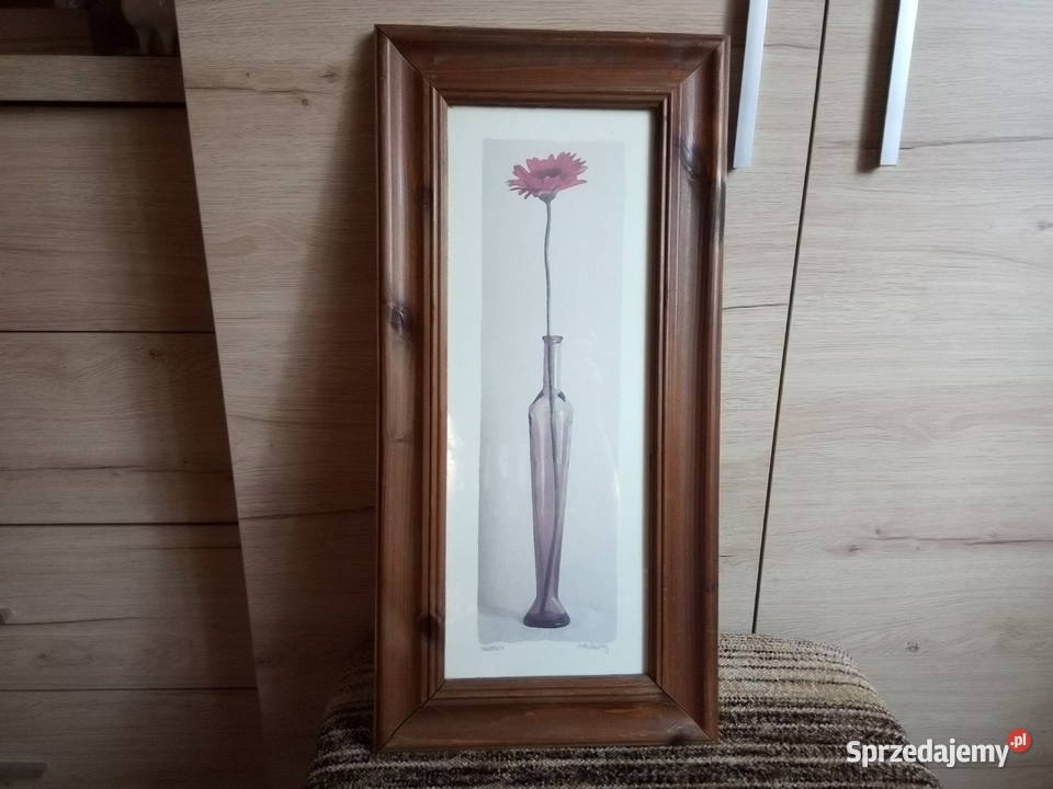 GERBERAobraz w drewnianej ramie 25x50 wielkopolskie Zielona Łąka