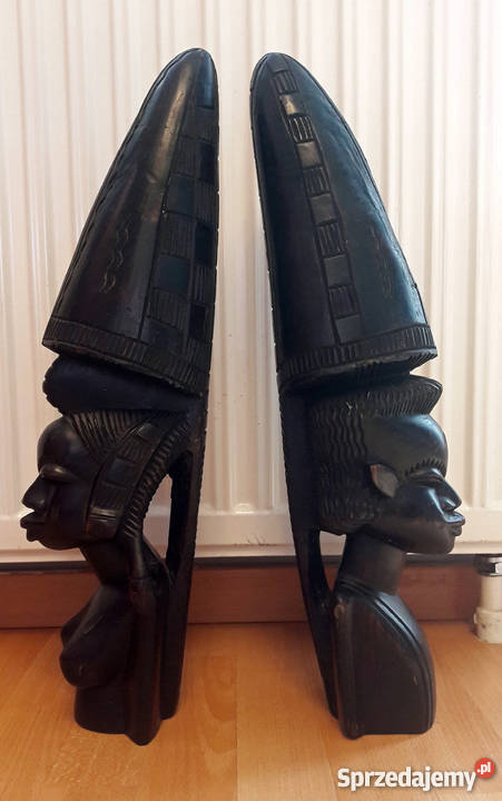Dwie rzeźby afrykańskie kobieta i mężczyzna Dekoracje i ozdoby Gdańsk