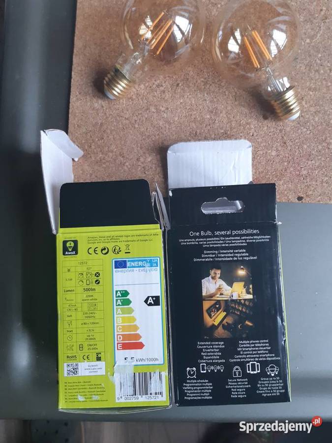 Żarówki sterowane LED 55W E27 ciepła 2 sztuki Wiśniowa Góra