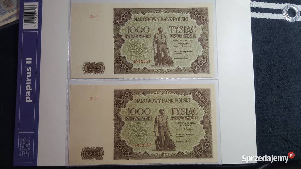 RARYTAS 1000 złotych 1947 kolejna numeracja Warszawa sprzedam