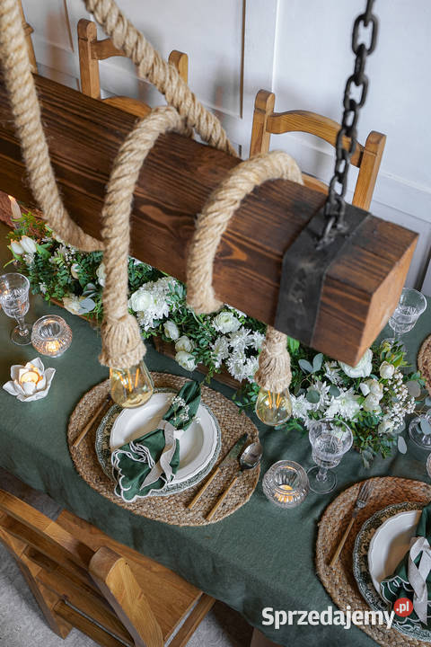 drewniana lampa wisząca z belki MEBLOWOSK Maków Podhalański sprzedam