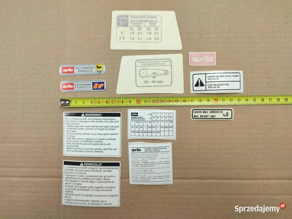 KOMPLET NAKLEJEK APRILIA PEGASO 650 IE 20012004