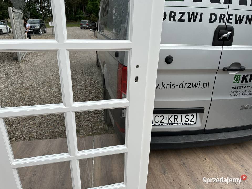 Drzwi drewniane RĘKI białe z ościeżnicą Drewno Drzwi i okna kujawsko-pomorskie Grzybno