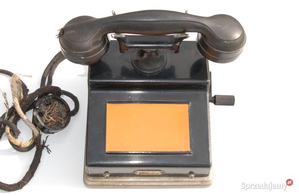 Stary telefon przedwojenny na korbę antyk unikat śląskie Cieszyn
