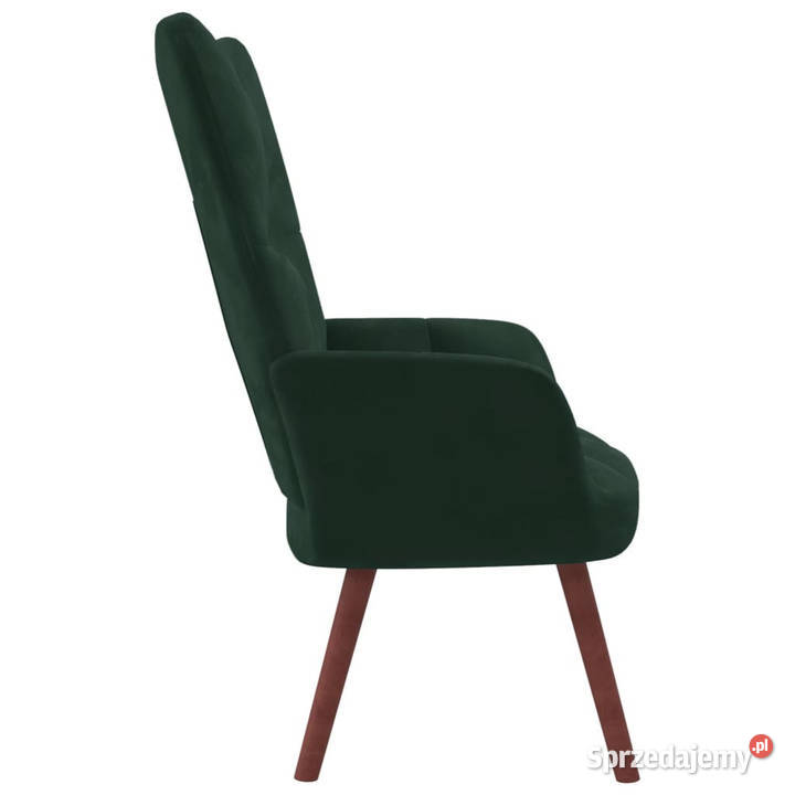 Fotel ciemnozielony obity aksamitem WM328053 Warszawa sprzedam