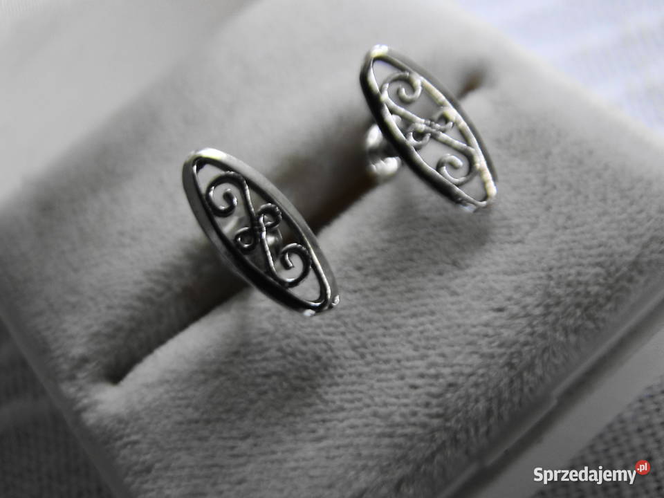 Śliczne ażurowe kolczyki srebro 925