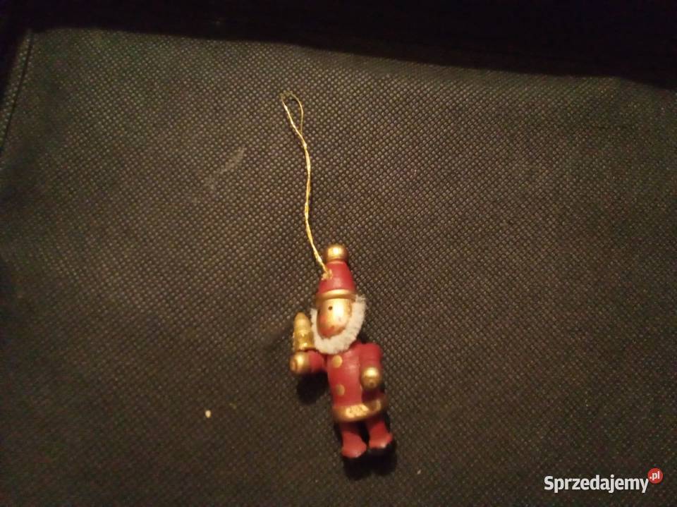 Zawieszka drewniana święty Mikołaj PRL lata 80te Warszawa