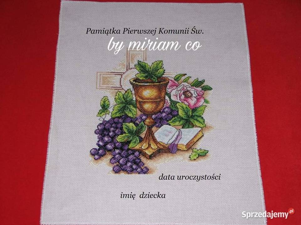 Komunia pamiątka haft Czerwionka-Leszczyny