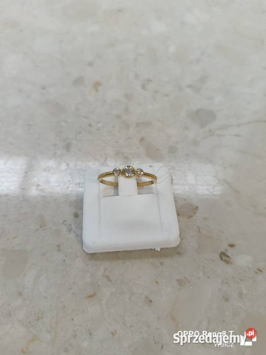 Złoty Nowy pierścionek z cyrkoniami 18pr333 Biżuteria Wałcz sprzedam
